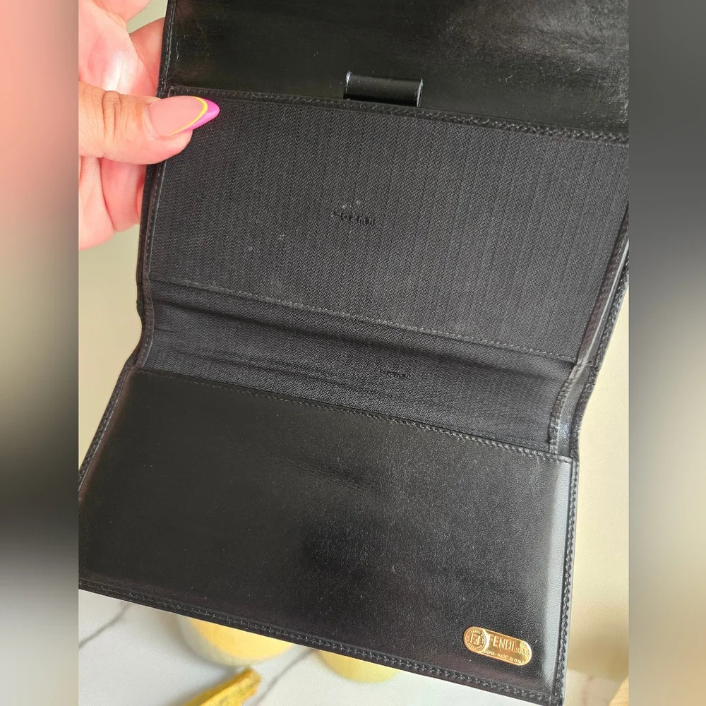 Vintage Fendi Long Continental Leather Wallet With Checkbook VGUC - Picture 11 of 14